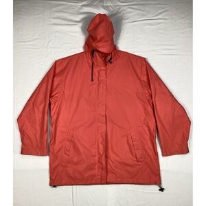 Lands End Women's Rain Coat Hooded, Netting‎ Lined. XL 18-20, Pink Coral